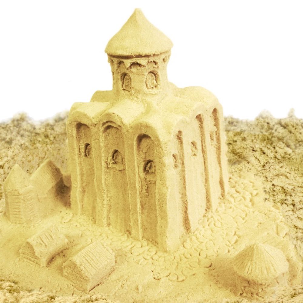 Песок космический с песочницей и формочками, зелёный 2 кг  